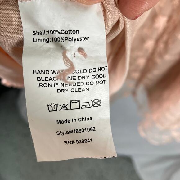 Suzanne Betro Blush Lace Embroidered Mesh Peasant Top 4X Floral Sheer Boho - Picture 2 of 12